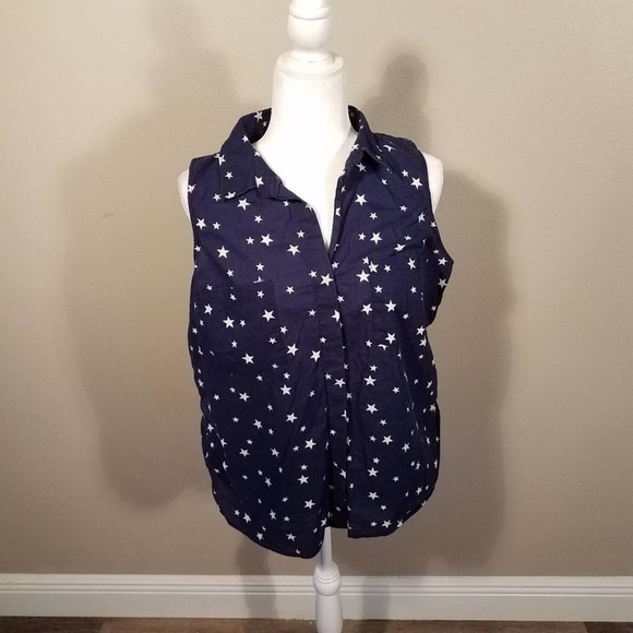 🎈4 FOR $20 FADED Glory Button Down Top Stars - Picture 1 of 6